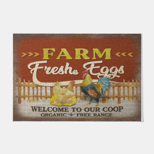 welcome To Our Coop Mat, Retro Farm  Fußmatte