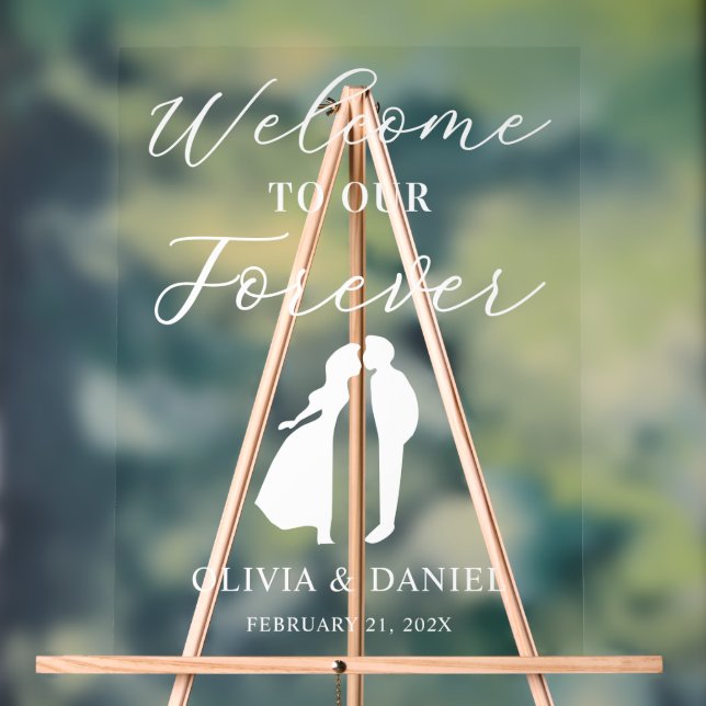 Welcome to Our Forever Elegant Wedding Welcome Acrylschild (Neutral)