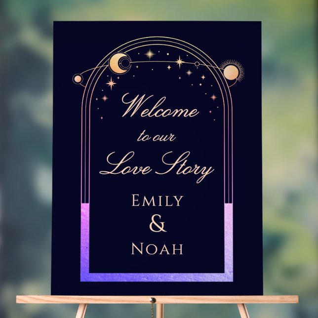 Welcome To Our Love Story Wedding Welcome Sign Acrylschild (Neutral)