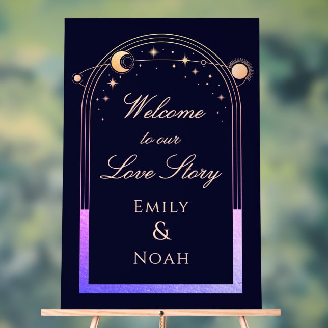 Welcome To Our Love Story Wedding Welcome Sign Acrylschild (Neutral)
