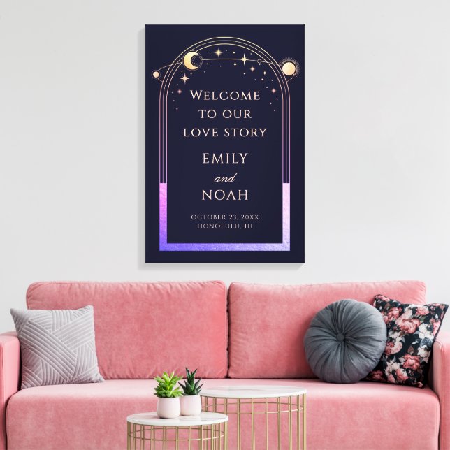 Welcome To Our Love Story Wedding Welcome Sign Leinwanddruck (Insitu (Wohnzimmer))