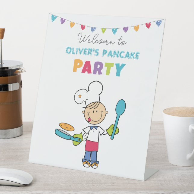 Welcome to Pancake Party – Personalized Kids Sockelschild (In Situ)
