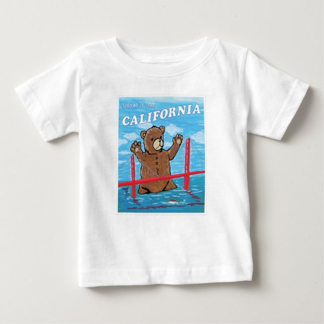 Welcome To Sunny California Giant Teddy Bear Baby T-shirt (Vorderseite)