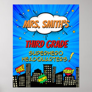 Welcome to Superhero Headquarters Classroom Poster