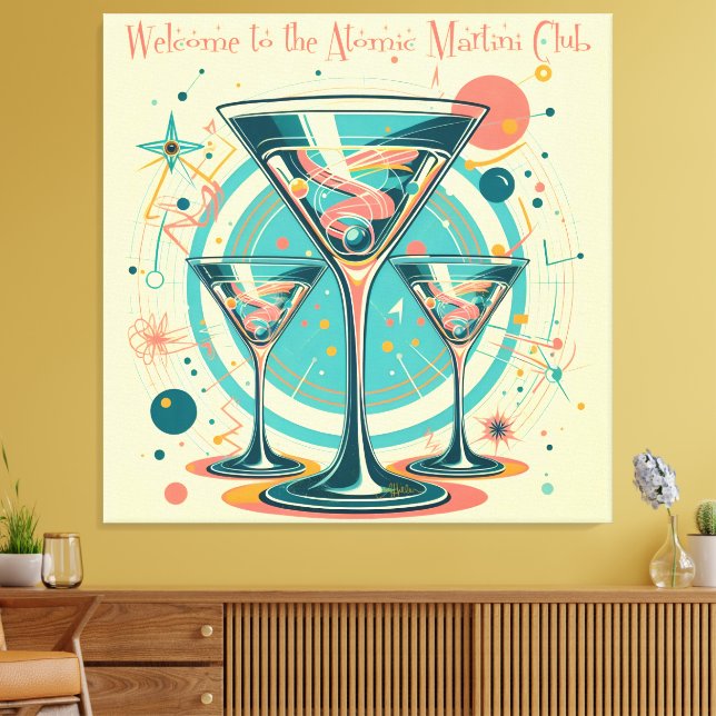 Welcome To The Atomic Martini Club Triple Play Leinwanddruck (Insitu (Wohnzimmer))