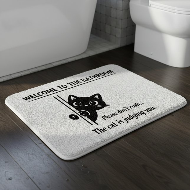 Welcome To The Bathroom Cat Companion Badematte (Von Creator hochgeladen)