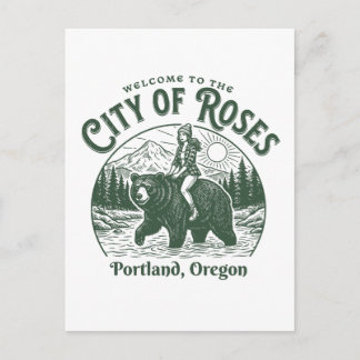 Welcome to the City of Roses Portland City Oregon Postkarte