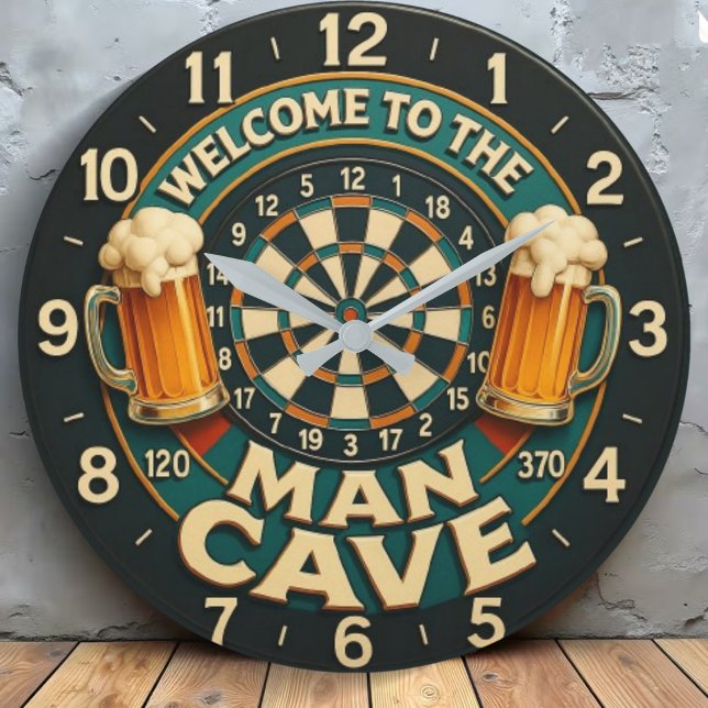 Welcome to the Man Cave  Große Wanduhr (Von Creator hochgeladen)