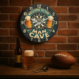 Welcome to the Man Cave Große Wanduhr