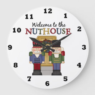 Welcome to the Nuthouse Christmas Große Wanduhr