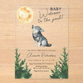 Welcome to the pack! Wolf Baby Shower Acryleinladungen