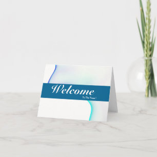 Welcome To The Team White Minimal Blue Badge Karte