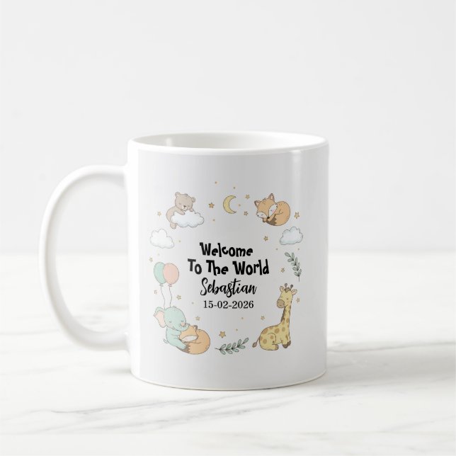 Welcome To The World Animals Coffee Mug Kaffeetasse (Links)