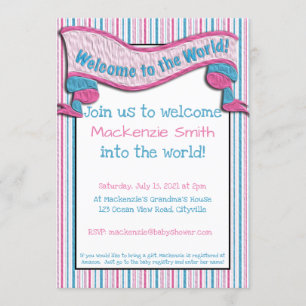 Welcome to the World! Baby Shower Einladung