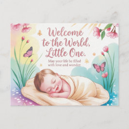 "Welcome to the World" Newborn Baby Greeting Postkarte
