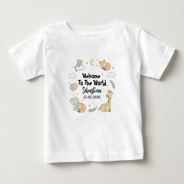Welcome To The World Sebastian Baby T-Shirt (Vorderseite)