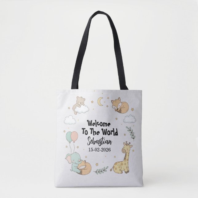 Welcome To The World Sebastian Personalized Tote  (Vorderseite)