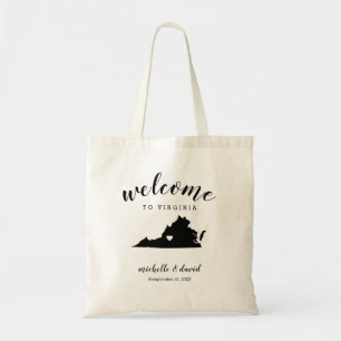 Welcome to Virginia State Silhouette Wedding Tragetasche