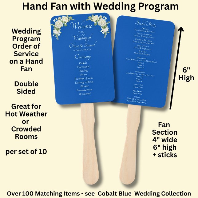 Welcome to Wedding Ceremony, Cobalt Blue White Fächer (Von Creator hochgeladen)