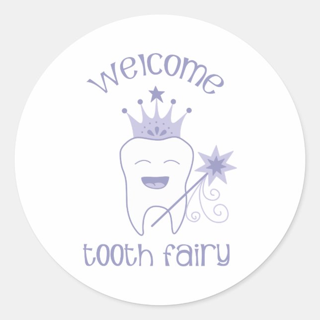 Welcome Tooth Fairy Runder Aufkleber (Vorderseite)