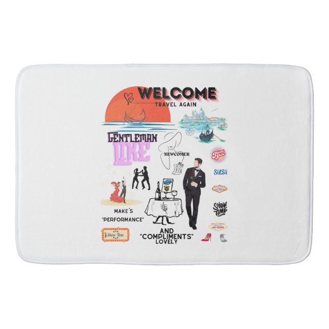 WELCOME TRAVEL AGAIN BADEMATTE (Vorderseite)