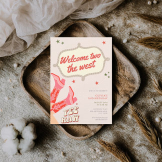 Welcome two the west cowgirl 2nd birthday einladung