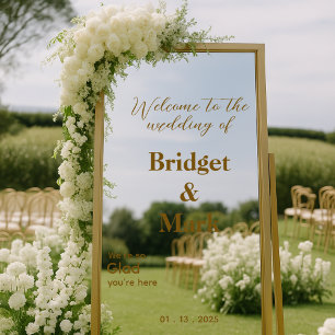 Welcome Wedding Mirror Decal Selfie Handwriting Fensteraufkleber