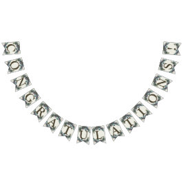 Welcome Wedding Party Green Lila Blätter Elegant Wimpelkette