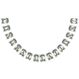 Welcome Wedding Party Green Lila Blätter Elegant Wimpelkette