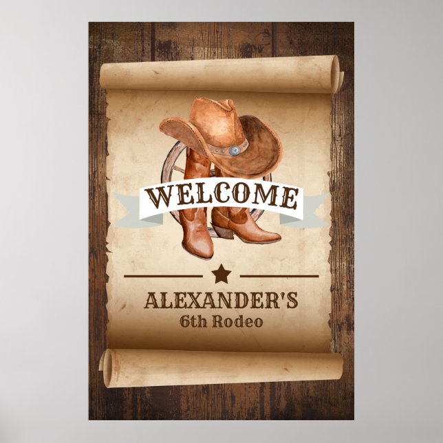 Welcome Western Country Boots Poster (Vorne)