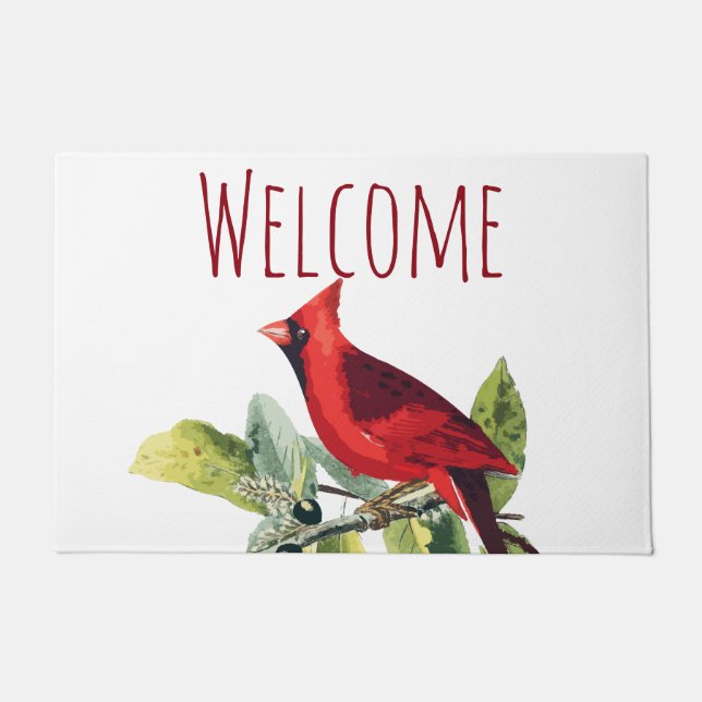 Welcome Winter Kardinal Fußmatte (Vorderseite)