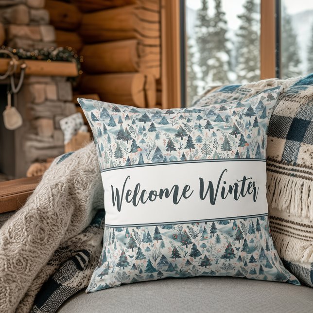 Welcome Winter Throw Kissen (Von Creator hochgeladen)