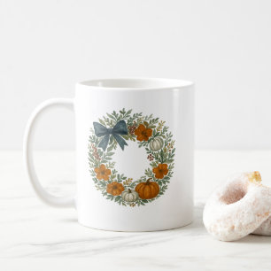 Welcome Wreath Autumn Blue Pumpkin Kaffeetasse