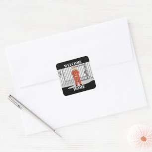 Welcome-Zuhause-Aufkleber Quadratischer Aufkleber