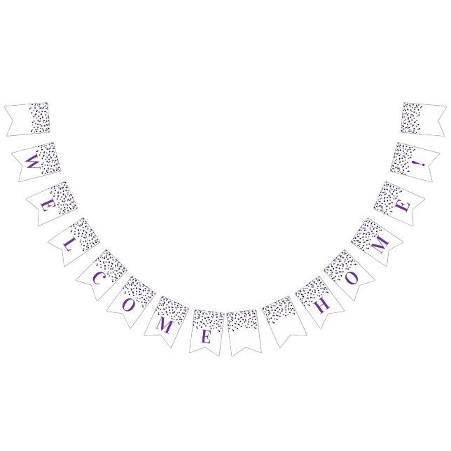 Welcome Zuhause Banner Lila Black Confetti (Alle)