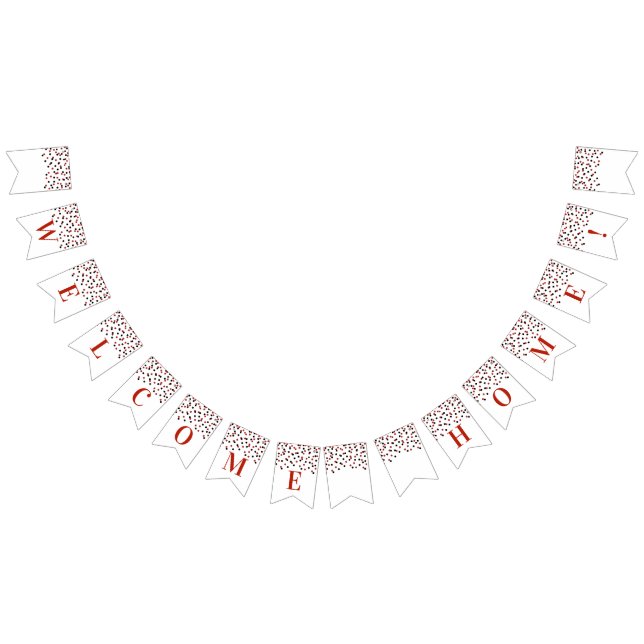 Welcome Zuhause Banner Red Black Confetti (Alle)