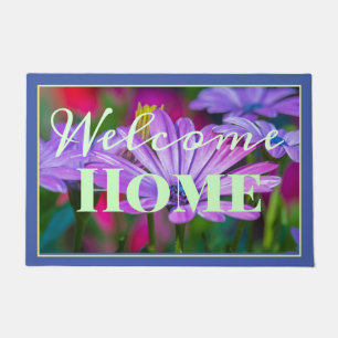 Welcome Zuhause Bornholm Marguerite Green Lila ros Fußmatte