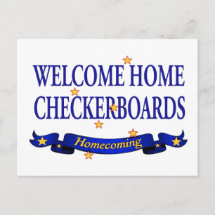 Welcome Zuhause-Checkboards Postkarte