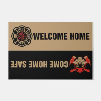 Welcome Zuhause Come Zuhause Safe Firefighter Fußmatte