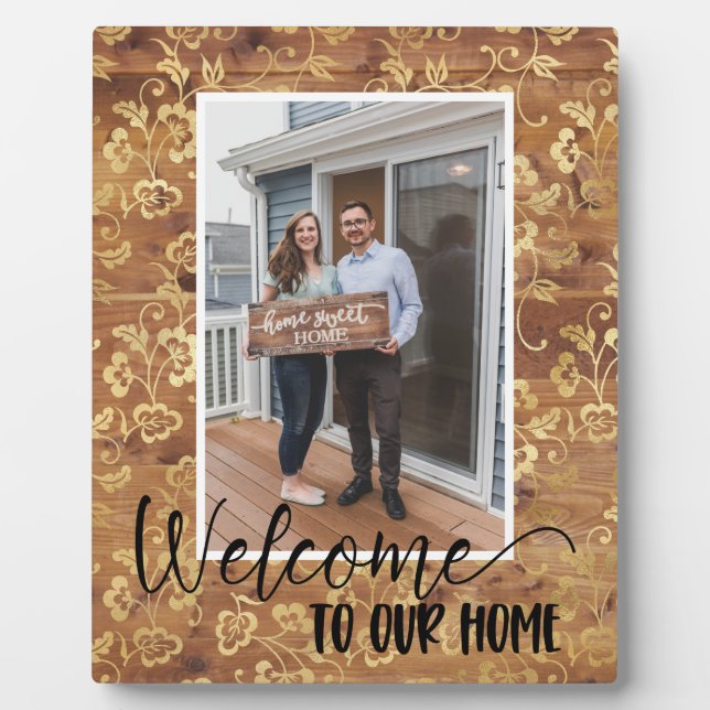 Welcome Zuhause Custom Foto Plaque Fotoplatte (Vorderseite)