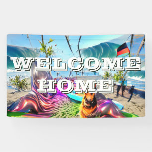 Welcome Zuhause Custom German Shepherd Dog Banner