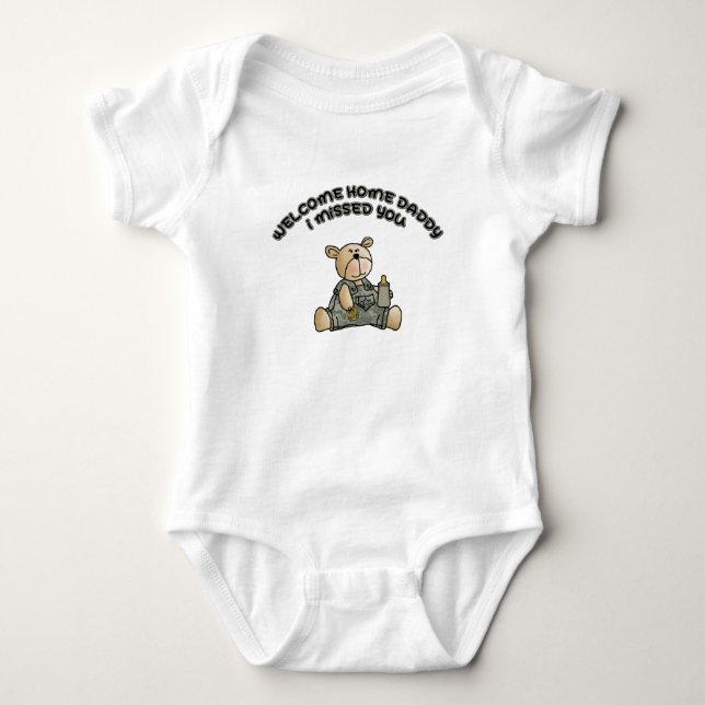 Welcome Zuhause Daddy (Boys) Baby Strampler (Vorderseite)