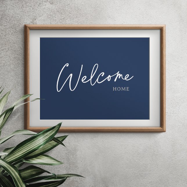 Welcome Zuhause Elegante Ink Script Modern Einfach Poster (Several sizes to choose from. Frame not included.)