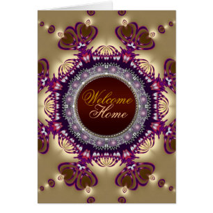 Welcome Zuhause Gold Satin Twin Hearcard