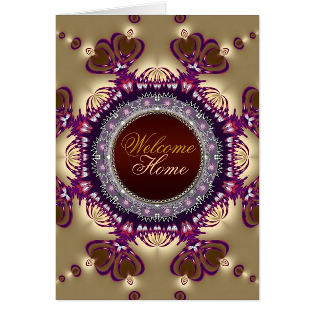 Welcome Zuhause Gold Satin Twin Hearcard (Vorne)