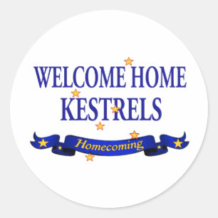 Welcome Zuhause Kestrels Runder Aufkleber
