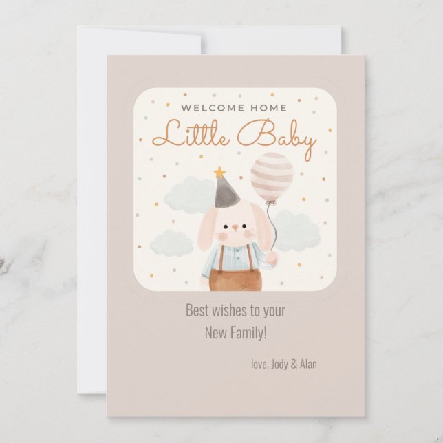 Welcome Zuhause Little Baby Card Save The Date (Vorderseite)