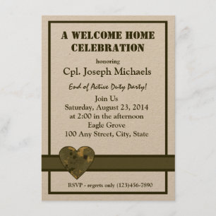 Welcome Zuhause Military Einladung