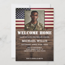 Welcome Zuhause Party Soldier Custom Foto USA Flag