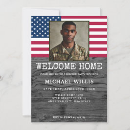 Welcome Zuhause Party Soldier Custom Foto USA Flag Einladung
